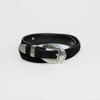 ALBERTO LUTI/Suede Concho Belt/Black