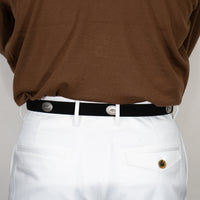 ALBERTO LUTI/Suede Concho Belt/Black