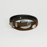 ALBERTO LUTI/Suede Concho Belt/Brown