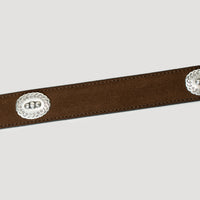 ALBERTO LUTI/Suede Concho Belt/Brown