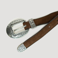 ALBERTO LUTI/Suede Concho Belt/Brown