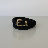 ALBERTO LUTI/Suede Mesh Belt/Black