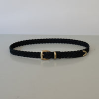 ALBERTO LUTI/Suede Mesh Belt/Black