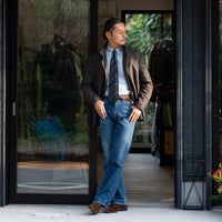 ALBERTO LUTI/Suede Mesh Belt/Brown