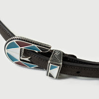 ALBERTO LUTI/Suede Western Belt/Dark Brown