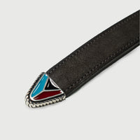 ALBERTO LUTI/Suede Western Belt/Dark Brown