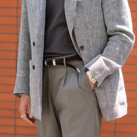 ALBERTO LUTI/Suede Western Belt/Dark Brown