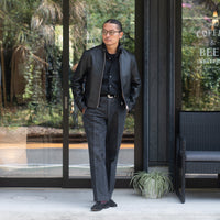 WEARLNESS/Double Pocket Wool Shirt/Black