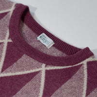 WEARLNESS/Gradation Argyle Knit/Bordeaux
