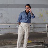 【Order】WEARLNESS/Long point regular collar shirt/FM22104/Chambray