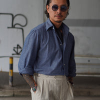【Order】WEARLNESS/Long point regular collar shirt/FM22104/Chambray