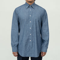 【Order】WEARLNESS/Long point regular collar shirt/FM22104/Chambray