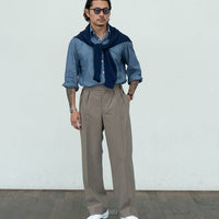 【Order】WEARLNESS/Long point regular collar shirt/FM22104/Chambray