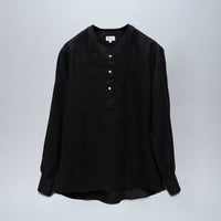 WEARLNESS/Linen Sleeping Shirts/Black