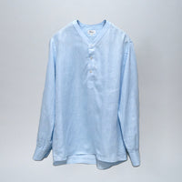 WEARLNESS/Linen Sleeping Shirts/Blue