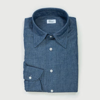 【Order】WEARLNESS/Long point regular collar shirt/FM22104/Chambray