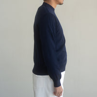WEARLNESS/Standard Crew-Neck Knit/NAVY