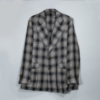 LA FAVOLA/Linen Plaid Bush Jacket