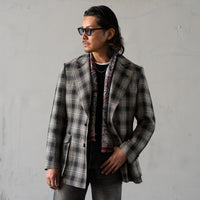 LA FAVOLA/Linen Plaid Bush Jacket