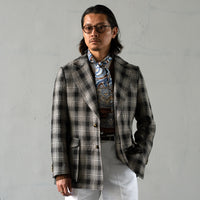 LA FAVOLA/Linen Plaid Bush Jacket