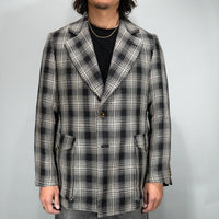 LA FAVOLA/Linen Plaid Bush Jacket