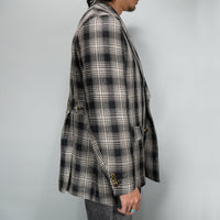 LA FAVOLA/Linen Plaid Bush Jacket