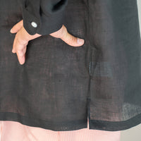 WEARLNESS/Classic Linen Shirt/Black
