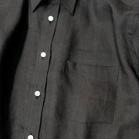 WEARLNESS/Classic Linen Shirt/Black