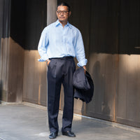 WEARLNESS/Classic Linen Shirt /Sax Blue