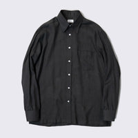 WEARLNESS/Classic Linen Shirt /Dark Green
