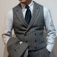 【Order】WEARLNESS/Long point regular collar shirt/Oxford Stripe Blue