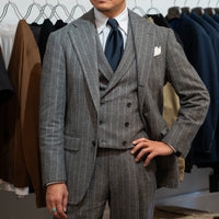 【Order】WEARLNESS/Long point regular collar shirt/Oxford Stripe Blue