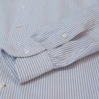 【Order】WEARLNESS/Long point regular collar shirt/Oxford Stripe Blue