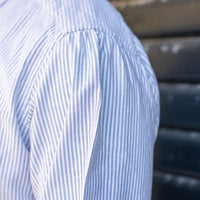 【Order】WEARLNESS/Long point regular collar shirt/Oxford Stripe Blue