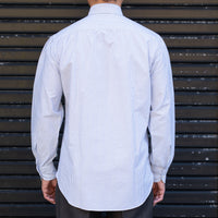 【Order】WEARLNESS/Long point regular collar shirt/Oxford Stripe Blue