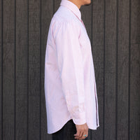 【Order】WEARLNESS/Long point regular collar shirt/Oxford Stripe Red
