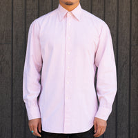 【Order】WEARLNESS/Long point regular collar shirt/Oxford Stripe Red