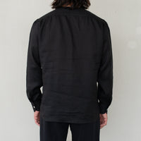 WEARLNESS/Linen Sleeping Shirts/Black