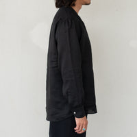 WEARLNESS/Linen Sleeping Shirts/Black