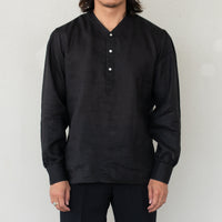 WEARLNESS/Linen Sleeping Shirts/Black