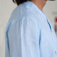 WEARLNESS/Linen Sleeping Shirts/Blue