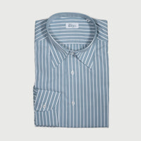 【Order】WEARLNESS/Long point regular collar shirt/FM12835/Blue Stripe