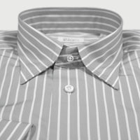 【Order】WEARLNESS/Long point regular collar shirt/FM12834/Gray Stripe