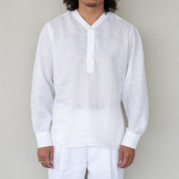 WEARLNESS/Linen Sleeping Shirts/White