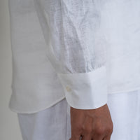 WEARLNESS/Linen Sleeping Shirts/White