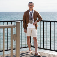 BERWICH/Sake 1P Gym Shorts/Seersucker Stripe