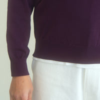 WEARLNESS/Standard Crew-Neck Knit/PURPLE