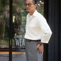 WEARLNESS/Double Pocket Wool Shirt/White