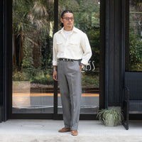 WEARLNESS/Double Pocket Wool Shirt/White