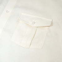 WEARLNESS/Double Pocket Wool Shirt/White